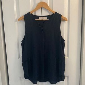LOFT Navy Sleeveless Blouse Size S